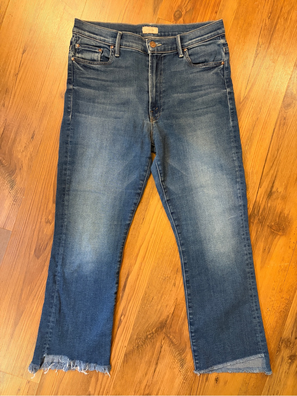 Mother Insider Crop Step Fray Jeans Sweet And Sassy Wash 30